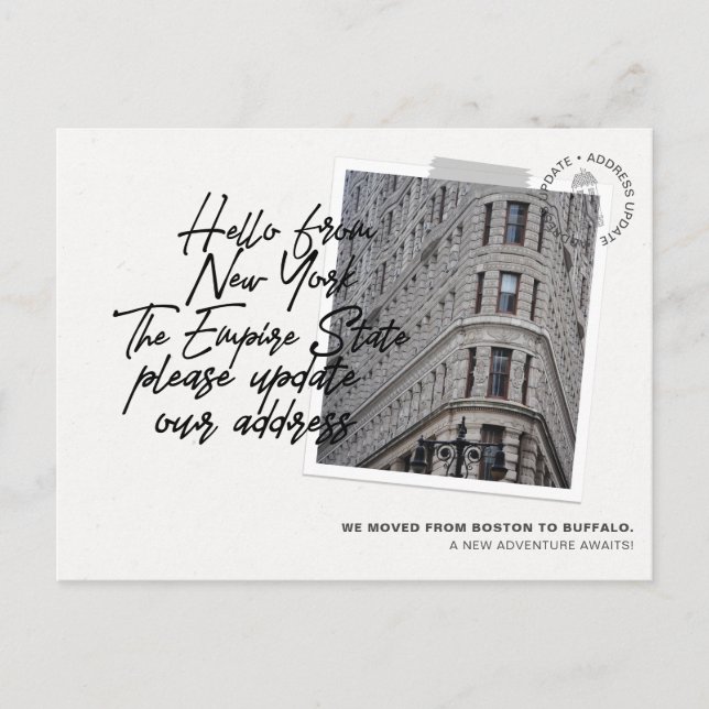 Faire-part de déplacement de destination de l'État (Devant)