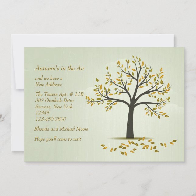 Faire-part de déplacement de l'arbre d'automne (Devant)