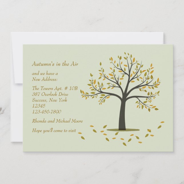 Faire-part de déplacement de l'arbre d'automne (Devant)