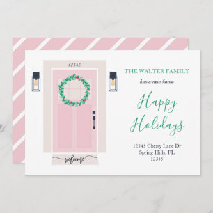 Faire-part de déplacement de porte avant rose