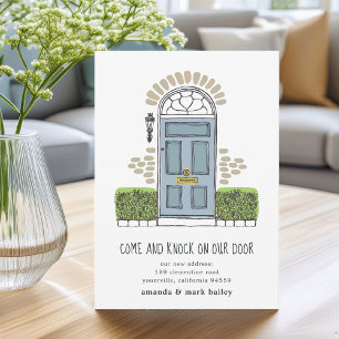 Faire-part de déplacement de porte bleue