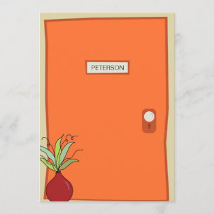 Faire-part de déplacement de porte orange