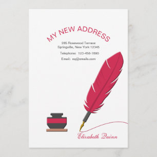 Faire-part de déplacement de stylo d'inkwell et de