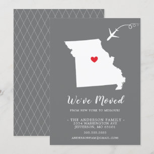 Faire-part de déplacement   État MISSOURI