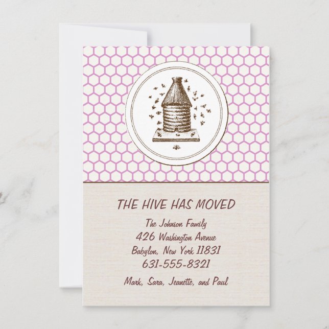 Faire-part de déplacement | Hiver | Pourpre (Devant)