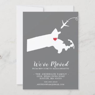 Faire-part de déplacement MASSACHUSETTS D'ÉTAT