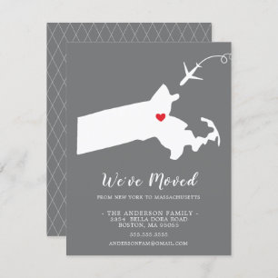 Faire-part de déplacement MASSACHUSETTS D'ÉTAT