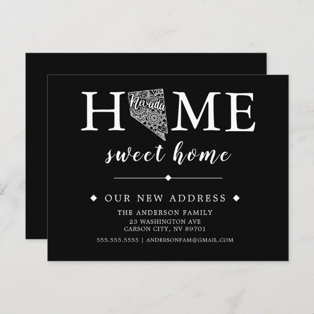 Faire-part de déplacement NEVADA couleur modifiabl (Devant / Derrière)