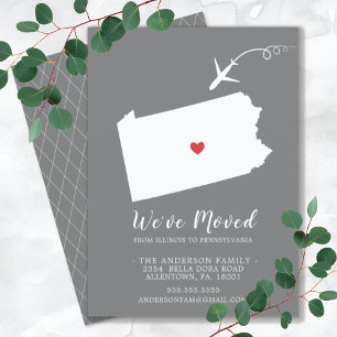 Faire-part de déplacement PENNSYLVANIE D'Etat