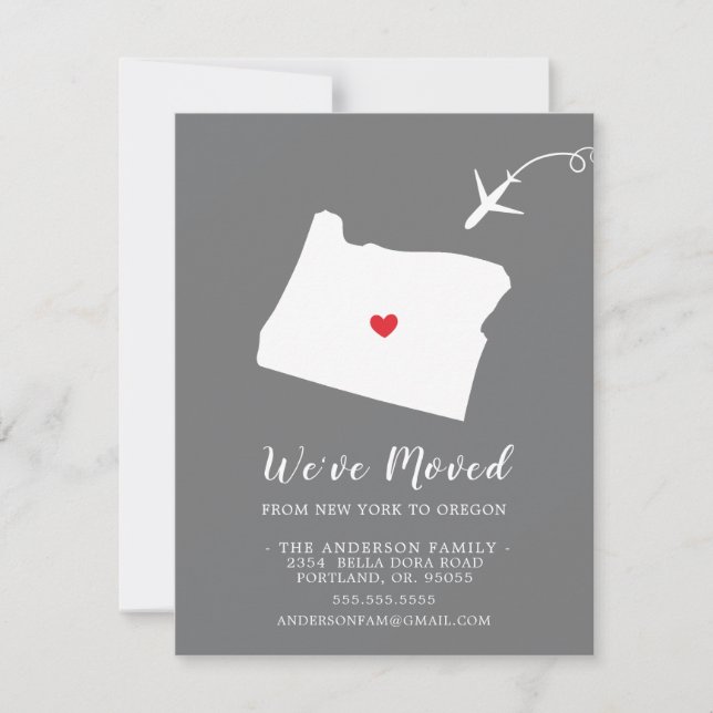 Faire-part de déplacement | RÉGION D'ÉTAT (Devant)