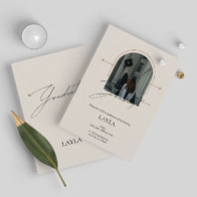 Faire-part de diplôme : 1 photo, couleur crème