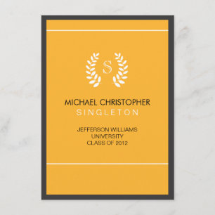 Faire-part de diplôme en noir et or de l'universit