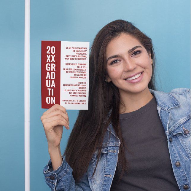 Faire-part de diplôme/Invitation de fête [Rouge] (Créateur téléchargé)