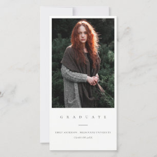 FAIRE-PART DE DIPLÔME PHOTO MINIMAL PROPRE CHIC