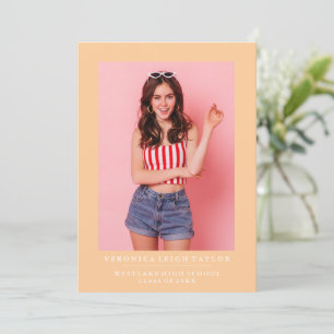 FAIRE-PART DE DIPLÔME PHOTO MINIMALISTE DE BASE