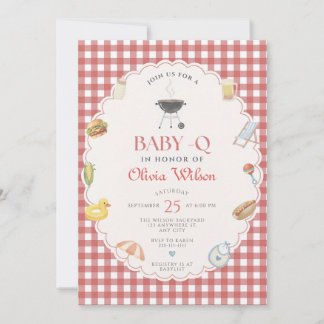 Faire-part de douche de bébé Q Modèle modifiable G