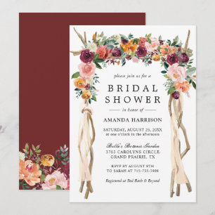 Faire-part de douche de mariage Burgundy Blush