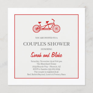 Faire-part de douche de mariage pour couples à vél
