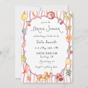 Faire-part de douche de mariée aquarelle rustique