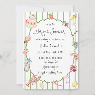 Faire-part de douche de mariée aquarelle rustique 