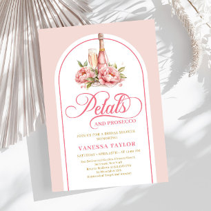 Faire-part de douche de mariée pétale chic et pros