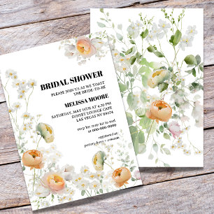 Faire-part de douche de mariée White Daisy, Fleur