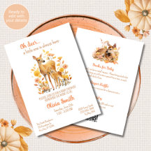 Faire-part de douche pour bébé «Oh Deer All in One