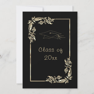 Faire-part de fête de remise de diplôme avec feuil