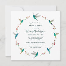 Faire-part de Fête des mariées de colibri