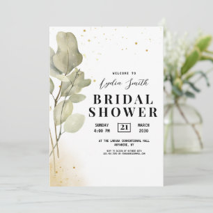 Faire-part de Fiançailles au Eucalyptus, Floral Fi