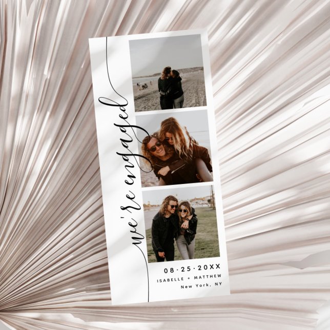 Faire-part de fiançailles avec bande verticale de  (Créateur téléchargé)