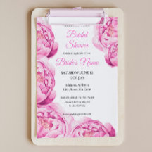 Faire-part de Fiançailles Catherine Pink Peony