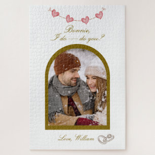 Faire-part de fiançailles en puzzle photo Veux-t