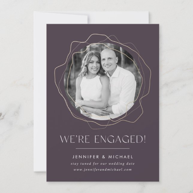 Faire-part de Fiançailles photo Cercles Abstraits (Devant)