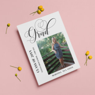 Faire-part de fin d'études en calligraphie photogr