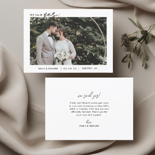 Faire-part de fuite en amoureux avec cadre blanc m