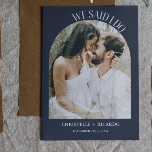 Faire-part de fuite en amoureux bleu marine élégan (Créateur téléchargé)