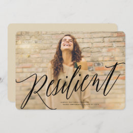Faire-part de graduation cursive résiliente