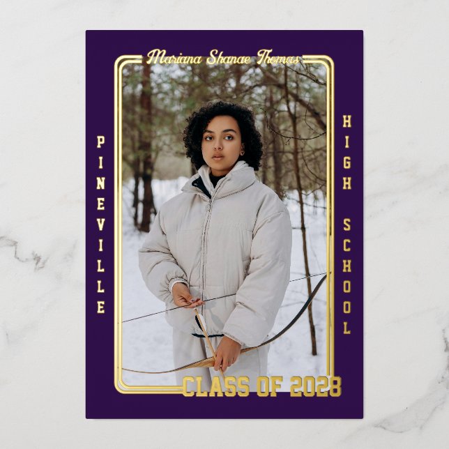 Faire-part de graduation de la carte d'athlète vio (Recto)