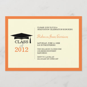 faire-part de graduation de la casquette Orange ec