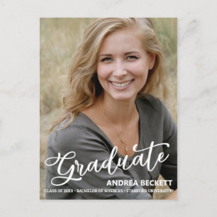 Faire-part de graduation de la photo de script sim