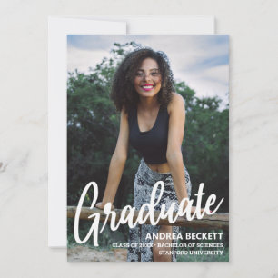 Faire-part de graduation de la photo de script sim