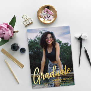 Faire-part de graduation de la photo de script sim