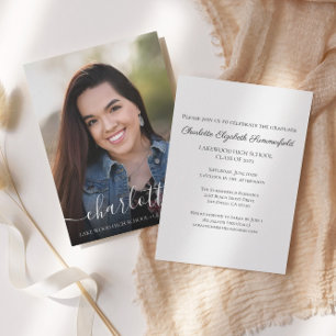 Faire-part de graduation de la photo de script sim