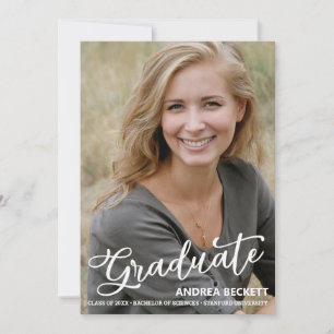 Faire-part de graduation de la photo de script sim