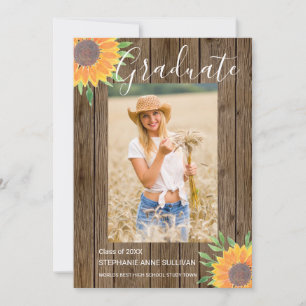 Faire-part de graduation de la photo en bois de to