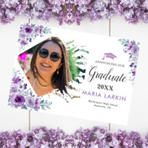 Faire-part de graduation de la photo florale Lilac