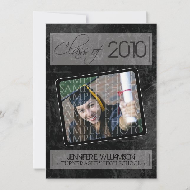 Faire-part de graduation de la texture du grain (n (Devant)