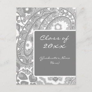 Faire-part de graduation de l'étude Grey and White