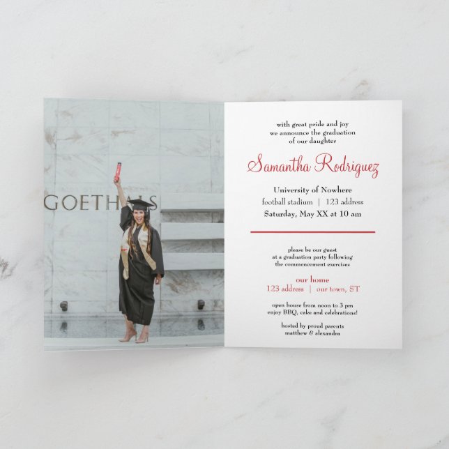 Faire-part de graduation de Red Tassel (Intérieur)